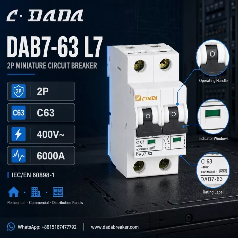 DAB7-63 L7 2P MCB – transparenter, kompakter Schutz für Verteilertafeln